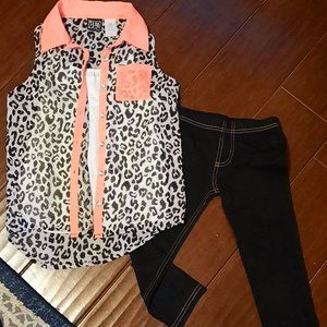 Size 7/8 Girls Leopard Outfit
